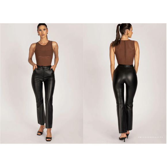 tyra straight leg faux leather pants